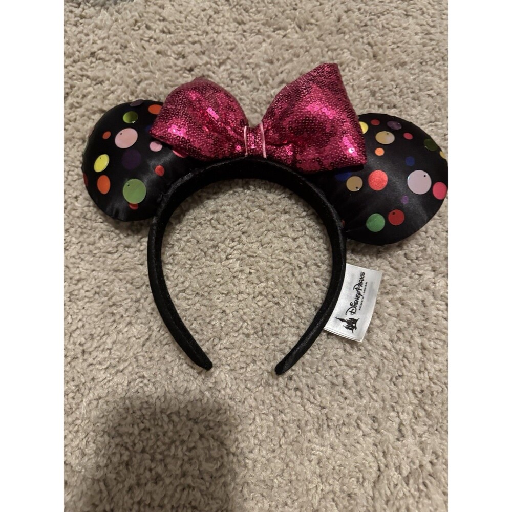 Disney Parks Rock The Dots Multi Colored Polka Dot Minnie Ears Headband